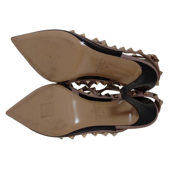 VALENTINOGARAVANI -Black Pink Beige Patent Leather Leather 173-082925 - Picture 4 of 6